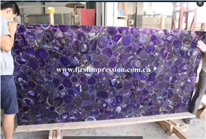 Purple Agate Slabs & Tiles/Lilac Semiprecious Stone/Colorful Agate Best Price High Quality Agate Big Slabs