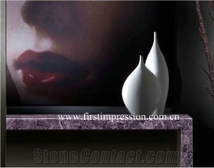 Purple Crystal Kitchen Bar Top Backlit, Lilac Crystal Semiprecious Stone Kitchen Worktops ,Violet Semi Precious Countertops,Purple Crystal Gemstone Countertops