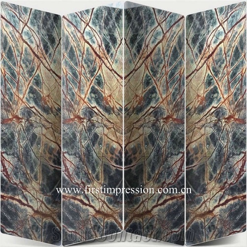 Rain Forest Green Marble Tiles & Slabs, Green Polished Marble Floor Tiles, Wall Tiles