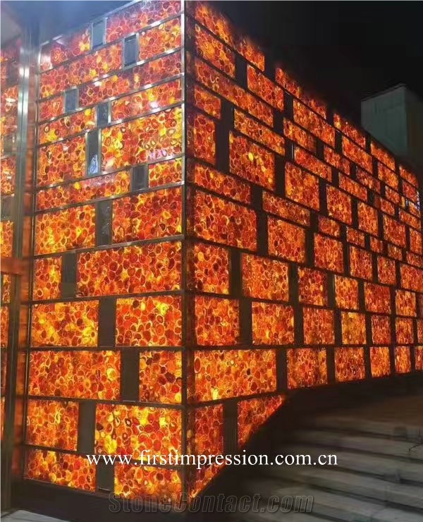 Red Agate Backlit Wall Tiles /Transmittance Red Agate Wall Panel /Red Agate Slabs & Tiles /Red Agate Gemstone Slabs/Semi Precious Tiles /Semi Precious Stone Panels/Precious Stone/Gemstone Tiles & Slab