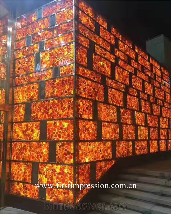 Red Agate Backlit Wall Tiles /Transmittance Red Agate Wall Panel /Red Agate Slabs & Tiles /Red Agate Gemstone Slabs/Semi Precious Tiles /Semi Precious Stone Panels/Precious Stone/Gemstone Wall Tiles