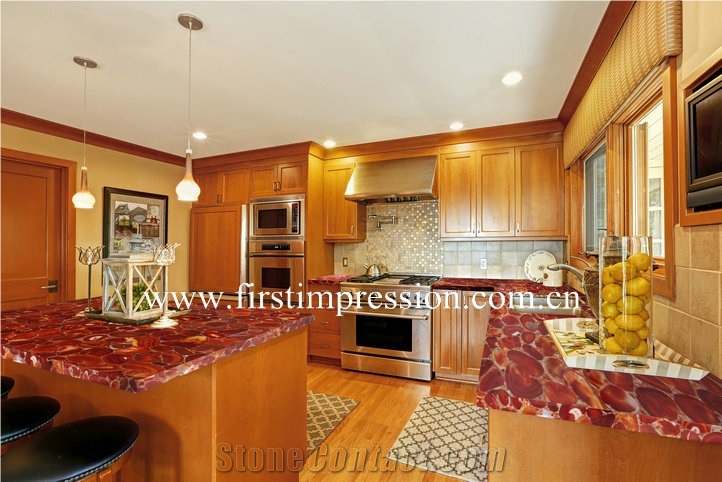 Red Agate Slab Backlit /Red Agate Gemstone Slab and Tiles /Red Agate Countertop/Red Agate