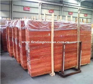 Red Travertine Tiles & Slabs/New Polished Travertine Floor Covering Tiles/Walling Tiles/Travertine Big Slabs