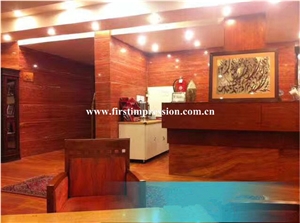 Red Travertine Tiles & Slabs/New Polished Travertine Floor Covering Tiles/Walling Tiles/Travertine Big Slabs