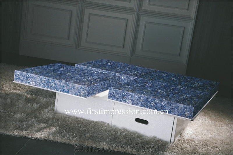 Sodalite Blue Jasper ,Azul Bahia Gemstone Countertop,Backlit Blue Natural Semiprecious Lapis Lazuli Stone,Blue Semi Precious Stone Panels ,Lapis Lazuli,Luxury Blue Gemstone
