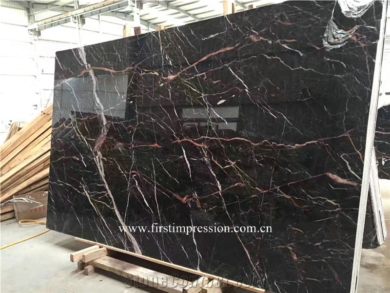 Tulip Black Marble Slab /Tulip Marble Slab/China Tulip Slab and Tiles /Tulip Marble
