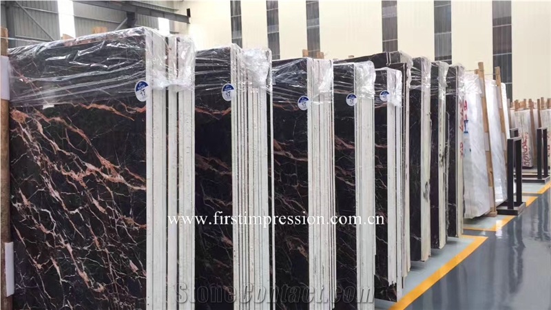 Tulip Black Marble Slab /Tulip Marble Slab/China Tulip Slab and Tiles /Tulip Marble