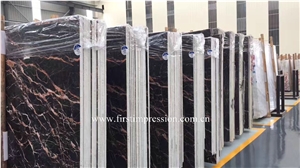Tulip Black Marble Slab /Tulip Marble Slab/China Tulip Slab and Tiles /Tulip Marble