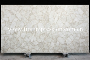 White Crystal Gemstone Slab Backlit /Luxury White Crystal Semi-Precious Stone Slab/White Semi Precious Stone Slab for Wall Panels/Precious Stone Panel/White Crystal Stone for Home Decoration White Crystal Gemstone Slab Backlit /Luxury White Crystal Semi-Precious Stone Slab/White Semi Precious Stone Slab for Wall Panels/Precious Stone Panel/White Crystal Stone for Home Decoration