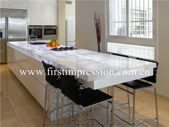 White Crystal Gemstone Slab Backlit /Luxury White Crystal Semi-Precious Stone Slab/White Semi Precious Stone Slab for Wall Panels/Precious Stone Panel/White Crystal Stone for Home Decoration