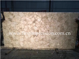 White Crystal Gemstone Slab Backlit/White Gemstone for Wall Panles/ White Luxury Gemstone /White Semi Precious Stone Tiles & Slab /Crystal White Slab /Crystal White Countertop