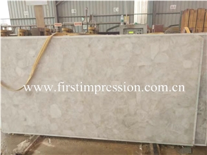 White Crystal Gemstone Slab Backlit/White Gemstone for Wall Panles/ White Luxury Gemstone /White Semi Precious Stone Tiles & Slab /Crystal White Slab /Crystal White Countertop