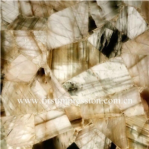 White Crystal Gemstone Slab/White Semi Precious Stone Slab for Wall Panels/Precious Stone Panel/White Crystal Stone for Home Decoration/White Crystal Gemstone Slab Backlit