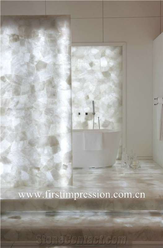 White Crystal Semi Precious Stone Slab Backlit/White Gemstone for Wall Panles/ White Luxury Gemstone /White Semi Precious Stone Tiles & Slab /Crystal White Slab /Crystal White Semi Precious Slabs