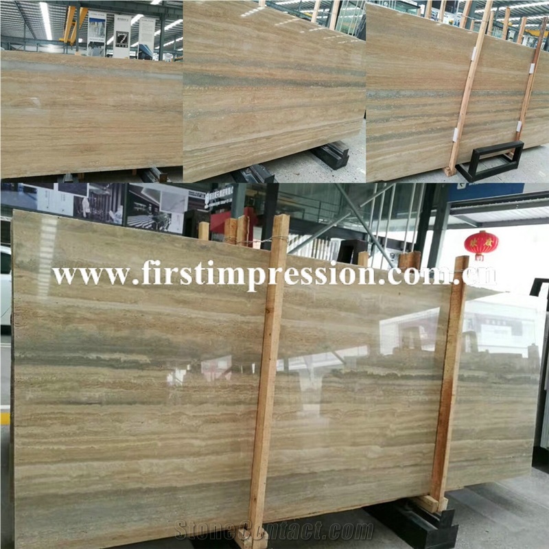 Wholesale New Polished Good Price Silvestro Travertino Silver Tiles & Slabs/Grey Travertine Floor Tiles/Wall Tiles