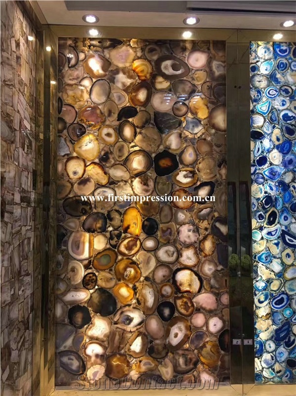 Yellow Agate Slabs & Tiles/Hot Sale Semiprecious Stone/Colorful Agate/Best Price & High Quality Agate Big Slabs