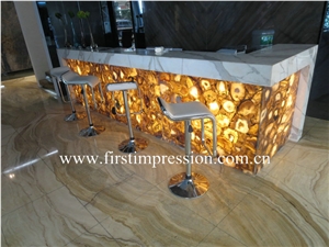 Yellow Agate Wall Panel / Yellow Agate for Hotel&Villa Project Design/ Yellow Agate Gemstone Flooring and Walling Tiles /Luxury on Sale Yellow Agate Semiprecious Stone Slabs/Yellow Agate Countertop