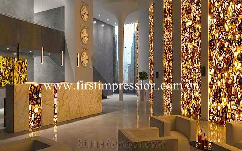Yellow Agate Wall Panel / Yellow Agate for Hotel&Villa Project Design/ Yellow Agate Gemstone Flooring and Walling Tiles /Luxury on Sale Yellow Agate Semiprecious Stone Slabs/Yellow Agate Countertop
