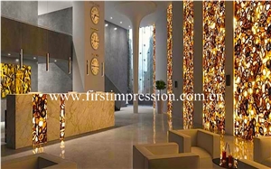 Yellow Agate Wall Panel / Yellow Agate for Hotel&Villa Project Design/ Yellow Agate Gemstone Flooring and Walling Tiles /Luxury on Sale Yellow Agate Semiprecious Stone Slabs/Yellow Agate Countertop