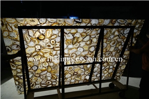 Yellow Agate Wall Panel / Yellow Agate for Hotel&Villa Project Design/ Yellow Agate Gemstone Flooring and Walling Tiles /Luxury on Sale Yellow Agate Semiprecious Stone Slabs/Yellow Agate Countertop