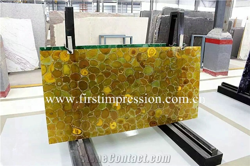 Yellow Agate Wall Panel / Yellow Agate for Hotel&Villa Project Design/ Yellow Agate Gemstone Flooring and Walling Tiles /Luxury on Sale Yellow Agate Semiprecious Stone Slabs/Yellow Agate Countertop