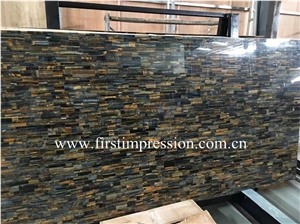 Yellow and Blue Tiger Eye Semiprecious Stone Slabs/Mixed Color Semi Precious Stone Panels/Multicolor Gemstone Slabs/Yellow Tiger Eye Interior Decoration/Blue Tiger Eye Gemstone Slabs and Tiles