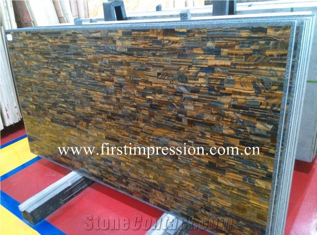 Yellow and Blue Tiger Eye Slabs/Mixed Color Semi Precious Stone Panels/Multicolor Gemstone Slabs/Yellow Tiger Eye Interior Decoration/Blue Tiger Eye Semiprecious Stone Slabs