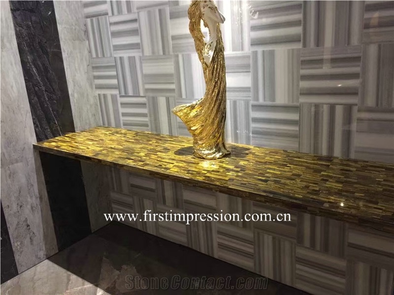 Yellow Tiger Eye Top/Tiger Eye Gemstone Tiles /Golden Tiger Eye Gemstone Slabs /Yellow Tiger Eye Semi Precious Slab & Tiles /Yellow Tiger Eye Countertop