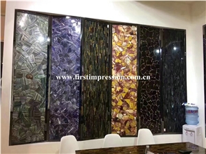 Yellow Tiger Eyes Slabs/High Qualtiy & Best Price Semiprecious Stone Slab&Customized/Semi Precious Stone Slab for Wall Cladding&Flooring/Semi-Precious Stone Panel/Interior Decoration Gemstone Slabs