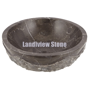 Emperador Dark Marble Vessel Sink, Marble Basin, Marble Sink