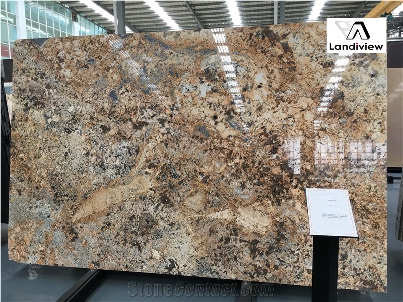 Golden Persa Slabs, Golden Persa Tiles, Yellow Granite Slabs, Yellow Granite Tiles