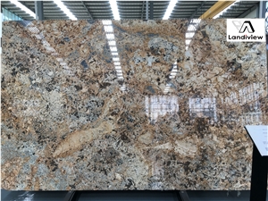 Golden Persa Slabs, Golden Persa Tiles, Yellow Granite Slabs, Yellow Granite Tiles