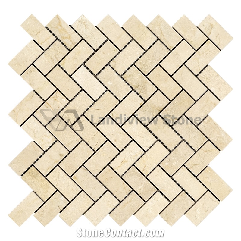 Herringbone Cream Marfil Mosaic