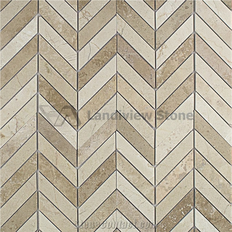 Herringbone Cream Marfil Mosaic