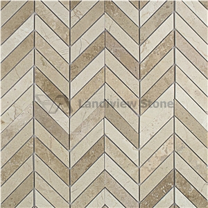 Herringbone Cream Marfil Mosaic