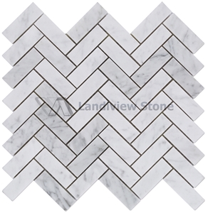 Herringbone Marble Mosaic, Herringbone Carrara Mosaic, Herringbone Cream Marfil Mosaic