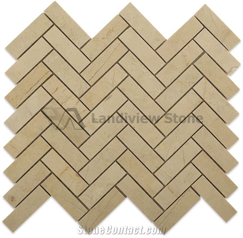 Herringbone Marble Mosaic, Herringbone Carrara Mosaic, Herringbone Cream Marfil Mosaic
