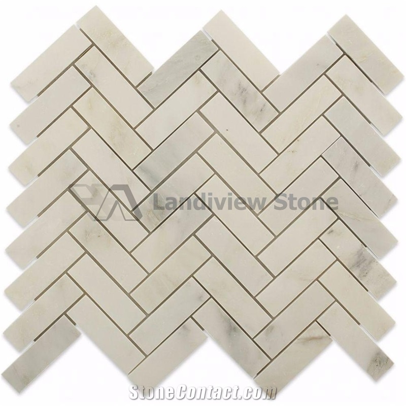 Herringbone Marble Mosaic, Herringbone Carrara Mosaic, Herringbone Cream Marfil Mosaic