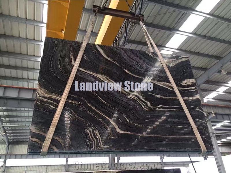 Kenya Black Marble Slabs, Silver Brown Wave Marble Slabs, Antique Wooden Black Marble Slabs