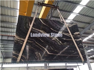 Kenya Black Marble Slabs, Silver Brown Wave Marble Slabs, Antique Wooden Black Marble Slabs