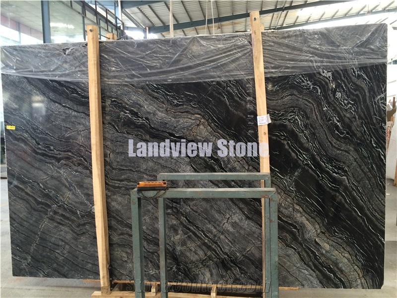 Kenya Black Marble Slabs, Silver Brown Wave Marble Slabs, Antique Wooden Black Marble Slabs