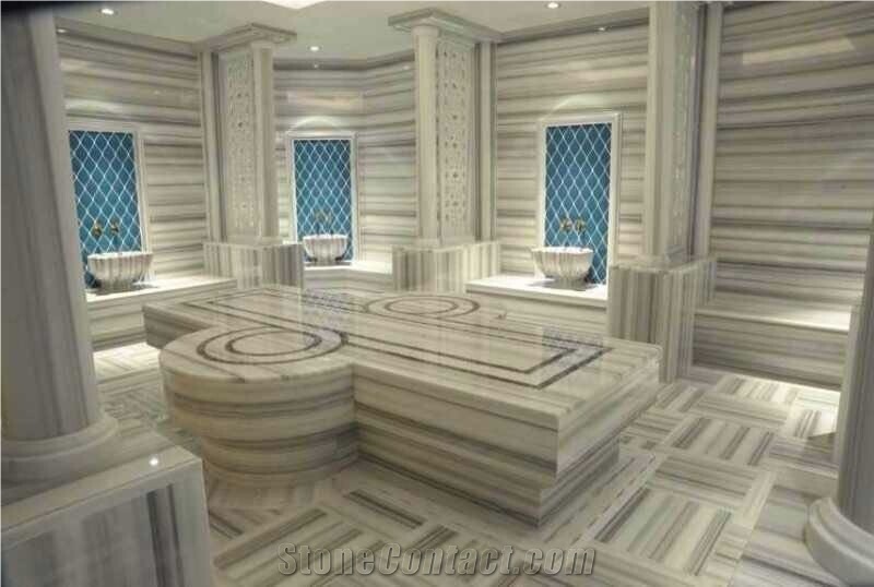 Marmara White Slabs and Tiles, Linac Marble Slabs and Tiles
