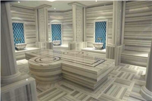 Marmara White Slabs and Tiles, Linac Marble Slabs and Tiles