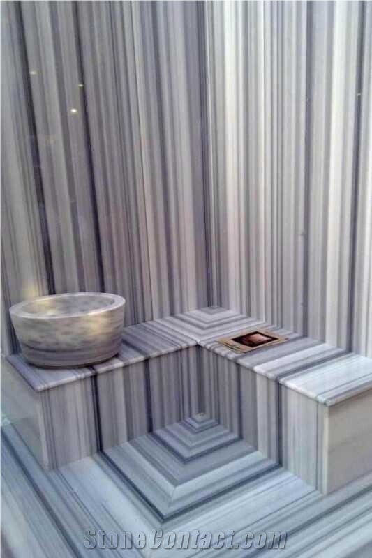 Marmara White Slabs and Tiles, Linac Marble Slabs and Tiles