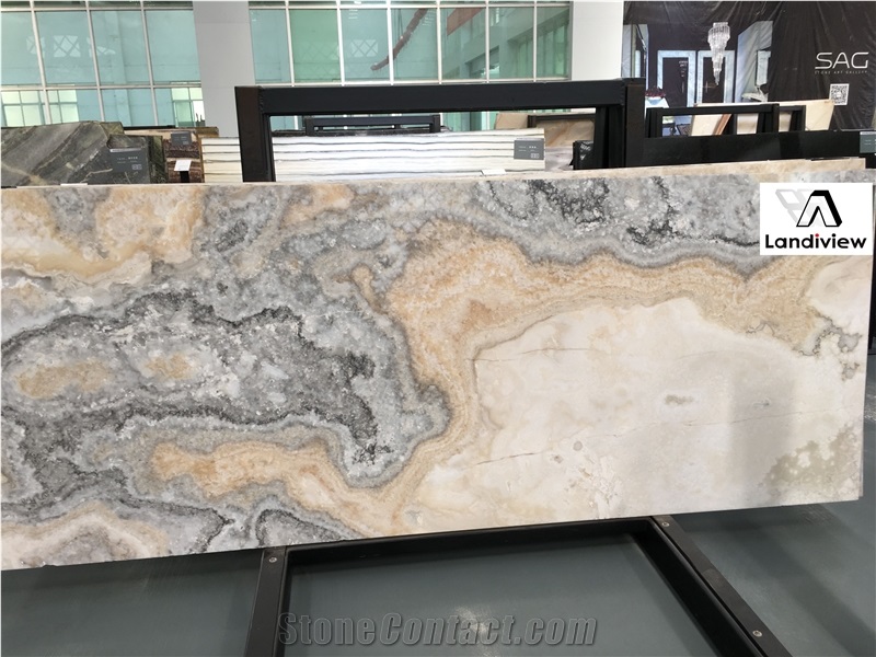 Onice Blue Grey Slabs, Onyx Slabs, Onyx Grey Slabs