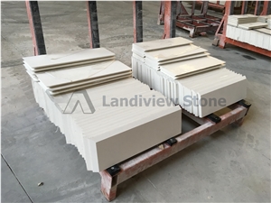 Quartz Vanity Tops, Pure White Quartz Vanity Tops, 45 Degree Mitred Cut