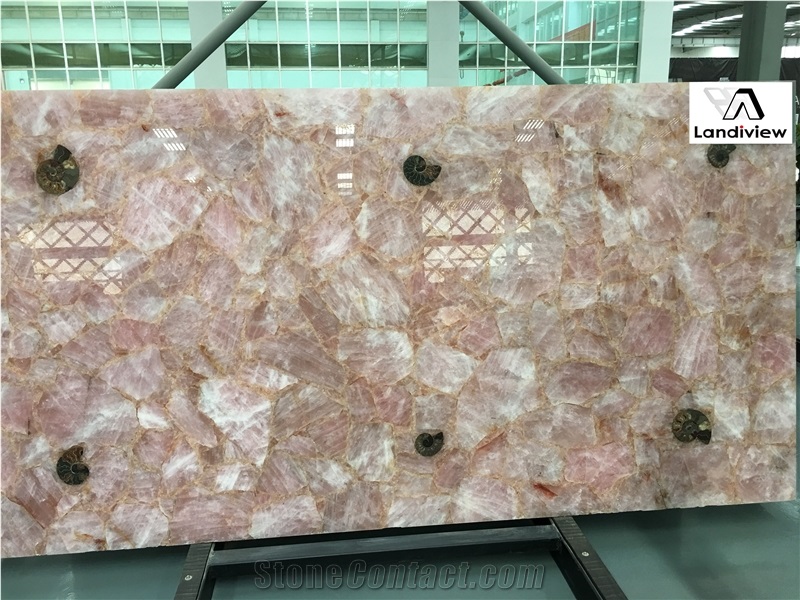Semiprecious Slabs, Rose Semiprecious Slabs, Rose Crystal Slabs, Pink Crystal Slabs