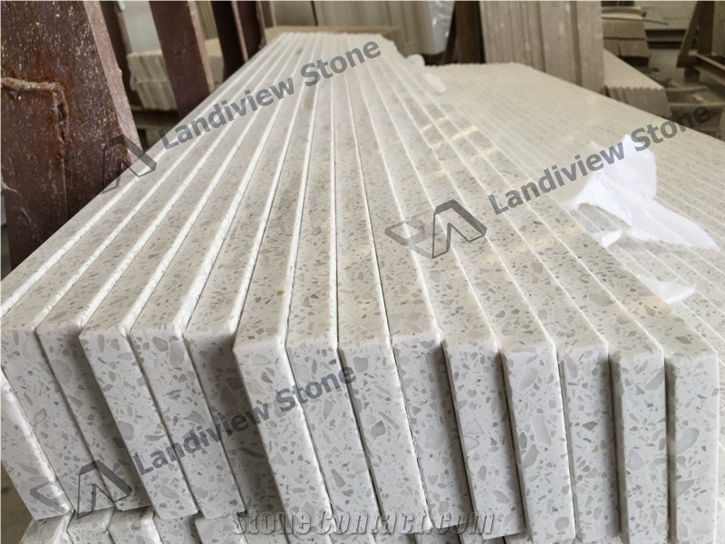 White Terrazzo Vanity Tops, White Terrazzo Tiles, Artificial Stone Vanity Tops