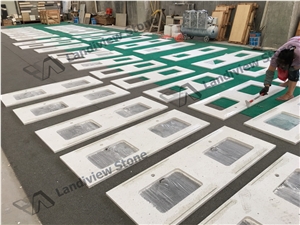 White Terrazzo Vanity Tops, White Terrazzo Tiles, Artificial Stone Vanity Tops