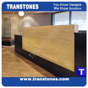 Antique Artificial Honey Onyx Panel Tiles for Translucent Backlit Hotel Reception Countertop,Consulting Top,Solid Surface Manmade Engineered Stone Worktop,Bench Tops,Transtones Customized